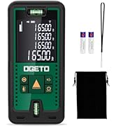 Laser Measure, Ogeto 165 Feet Digital Laser Distance Meter with 2 Bubble Levels,M/in/Ft Unit Swit...