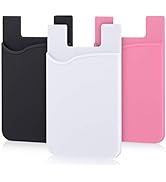 Pofesun 3 Pack Silicone Adhesive Card Holder for Back of Phone, Stick on Wallet Pocket Credit Car...
