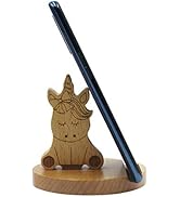 Cute Unicorn Cellphone Holder Stand Wooden Smartphone Desk Holder for Mobile Phones Animal Phone ...