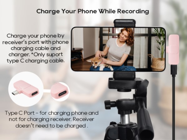 Charge Your Phone While Recording type c usbc microphone content creator microphone