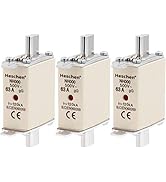 Heschen NH Fuse Link, NH000, 63A, gG, Front Indicator Combination Detector, Pack of 3