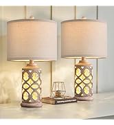 OYEARS 20.25’’ Table Lamp Set of 2, Country Retro Lamp, Vintage Nightlight Lamp for Living Room B...