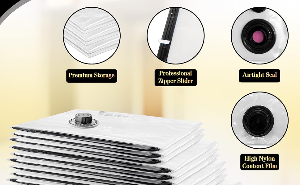 CasaZX vacuum storage bags features with airtight seal and reinforced zipper