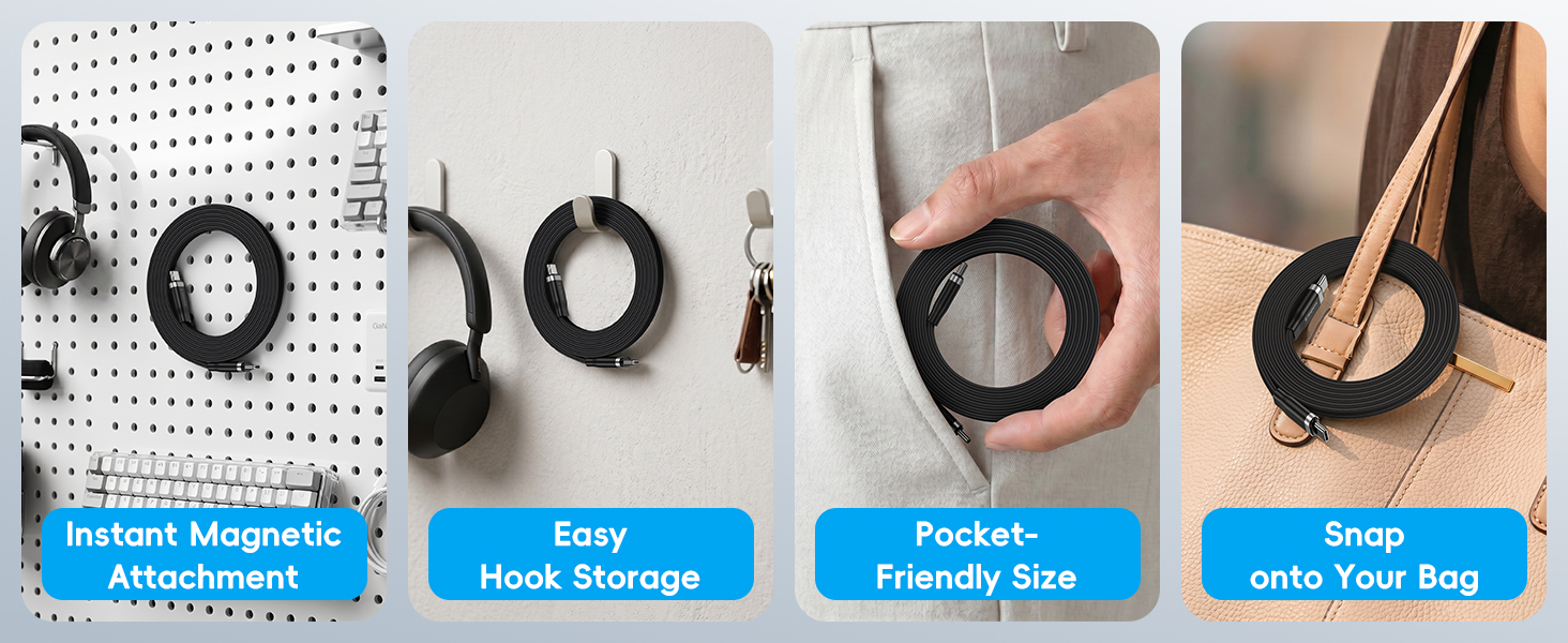 organized USB C to C Cable