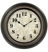 45MinST 18 Inches Retro Wall Clock, Silent Non Ticking Battery Operated Movement, Home/Wall Decor...