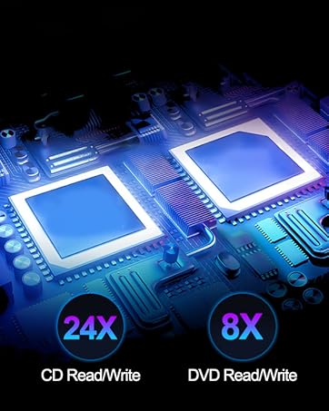 External CD DVD Drive for Laptop USB 3.0 &amp; USB-C Portable DVD Player for CD ROM