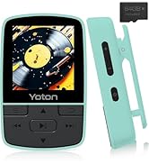 Yoton MP3 Player with Bluetooth 5.2, 64GB, HiFi-Music, with Sports Clip and Independent Volume Bu...