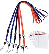 Lanyard Badge Holder, Wisdompro School Supply Clear PVC Heavy Duty Ziplock Vinyl ID Badge Holder ...