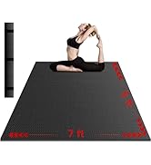 VTORY Extra Thick Large Exercise Mat, 6'x4'/7'x5'/8'x6'/10'x6'x8mm(1/3 inch) , Non-Slip, PVC, Ult...