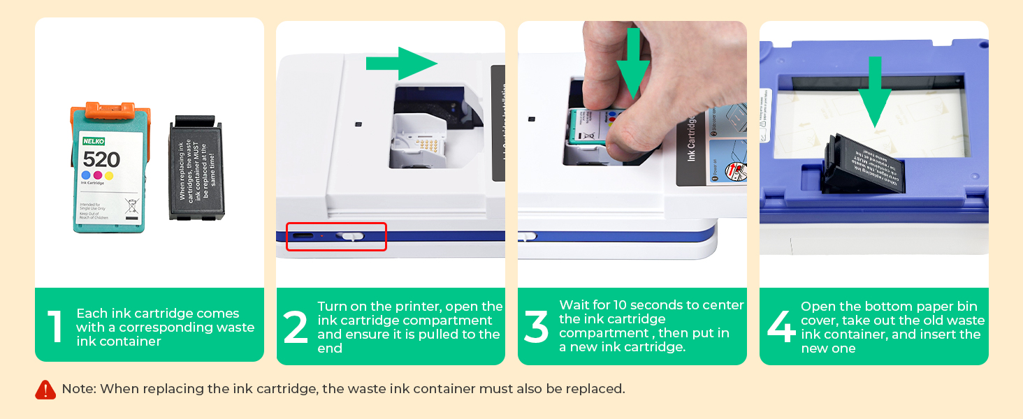 Nelko 520 Genuine Color Ink Cartridges
