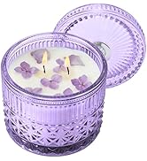 Chloefu LAN Purple Crystal Candles Lilac &amp; Violet Candle for Home Scented, Non-Toxic, Unique Medi...