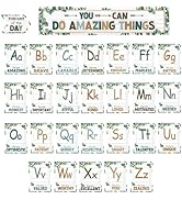 gisgfim Greenery Eucalyptus Alphabet Affirmations Bulletin Board Positive Alphabet Cutouts Motiva...