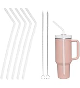 HEYSKAY Reusable Drinking Straws Replacement Bendy Silicone Straws Compatible with Stanley 20-40o...