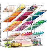 BEYGORM Acrylic Vertical Marker Organizer for 150 Markers,Angled Pen Holders Desktop Organization...