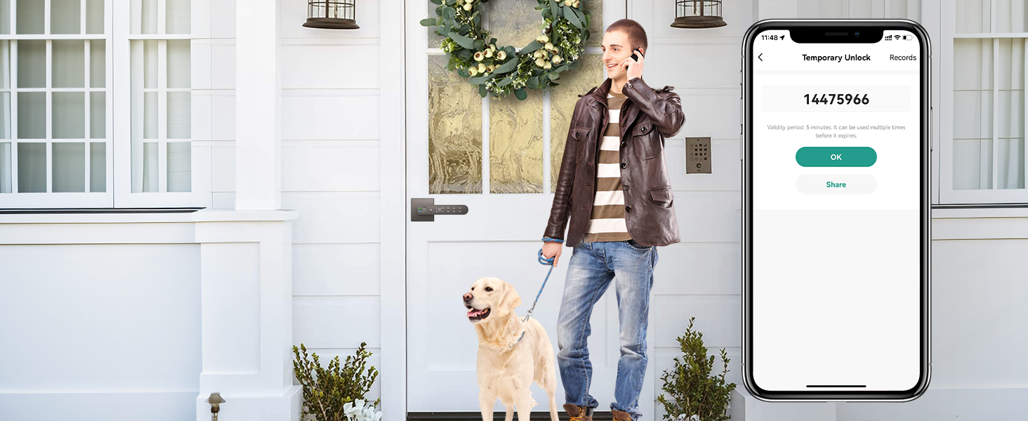 Smart Door Lock for Bedroom grey
