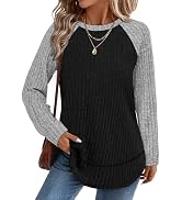 WIHOLL Long Sleeve Shirts for Women 2026 Fall Sweaters Lightweight Casual Tunic Tops Loose Fit Wi...