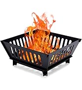 Fire Pits for Outside 17 Inch Collapsible Portable Plug Fire Pit for Camping Travel Picnic Bonfir...