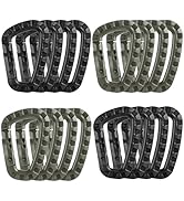 Tactical Carabiner Keychain -12/15/16 Pack Hard Polymer Carabiners D Rings Light Weight Spring Sn...