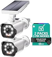 WALI Dummy Fake Camera, Security Camera with Motion Sensor Flood Light, Simulated Surveillance Se...