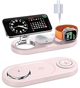 Upgraded 3 in 1 Wireless Charging Station for Apple Devices, Faster Mag-Safe Charger Stand, Magne...