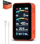 Oxygen Detector, SQECH 7-in-1 Rechargeable Oxygen Monitor Measures CO/CO2/O2/Temperature/Humidity...