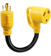 WYM world RV Generator Adapter Cord 3 Prong 30 Amp Twist Lock Adapter,NEMA L5-30P Twist Lock Male...
