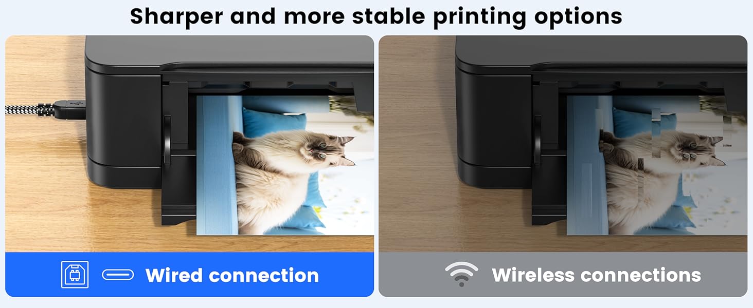 MOSWAG USB B to USB C Printer Cable 6.6FT, Nylon Braided USB B to C Cord for MacBook Pro, HP