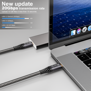 long usb c 3.2 cable;long usb c 3.2 gen 2 cable;20gbps data transfer usb-c;