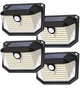Brightever Solar Outdoor Lights, 4-Pack 178 LEDs Motion Sensor Wall Light with 270° Wide Angle &amp; ...