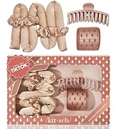 Kitsch Satin Heatless Hair Curler Styling 5pc Gift Set - Satin Heatless Hair Curler w/ 2 Scrunchi...