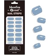 MelodySusie Qcoat Fully Cured Gel Nail Strips (Baby Blue) - UV Free Nail Polish Strips, Salon-Qua...