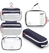 Toiletry Bag Kit Set: Hanging Travel Toiletry Bag + 311 TSA Cosmetic Liquid Bag + Ultralight Acce...