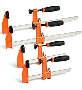 Yiad Clamp Set for Woodworking, 12 Inch 2PCS + 6 Inch 2PCS F Style Bar Clamps, Heavy Duty Wood Cl...