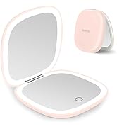 deweisn Compact Mirror, Lighted Travel Makeup Mirror with 1X/10X Magnifying Double Sided Dimmable...