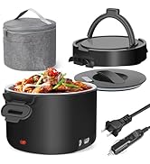 WVJ Electric Lunch Box for Men, 1L/34oz 100W Portable Food Warmer Leak-proof Food Heater for Adul...