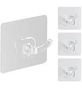 COLINCH Waterproof Adhesive Wall Hooks – Double Hook Bathroom Hanger for Shower, Kitchen, RV – No...