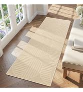 Findosom Washable Runner Rug 2x6, Geometric High-Low Textured Non Slip Hallway Runner Rug with Ru...