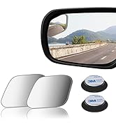 2 pcs Blind Spot Mirrors, 2" Diamond Ultra-thin Frameless HD Glass Convex Side Rear View Mirror w...