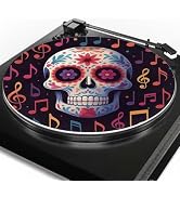 Doojoayie Skull Turntable Platter Mat 12 Inch Vibration Personized Vinyl Record Slip Mats for LP ...