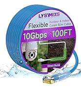 Cat6a Slim Ethernet Patch Cable 100ft Outdoor & Indoor, Flexible 10G Cat6 Internet Network Cable ...