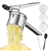 Potato Ricer, Heavy Duty Stainless Steel Potato Masher and Ricer for Mashed Potatoes, Kitchen Gad...