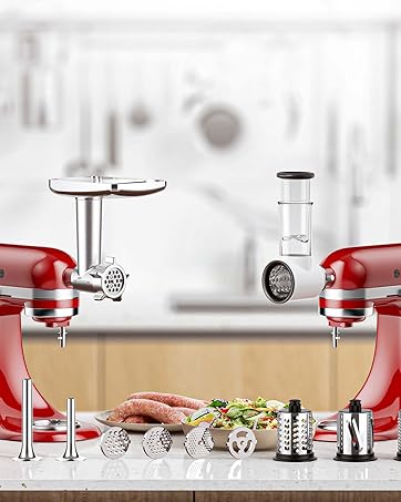 Meat Grinder and Slicer Shredder Attachment for KitchenAid