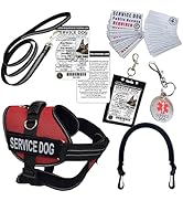 ActiveDogs Full Service Dog Kit - Small Red - Service Dog Vest Harness with Handle, Service Dog I...