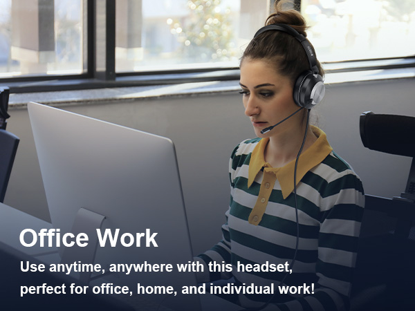 usb headset with micphone, work headset with mic, headset with microphone for pc, pc headphones