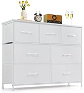 7-Drawer Dresser for Bedroom, Anti-Tip Wide Storage Organizer Fabric Chest of Drawers TV Stand fo...
