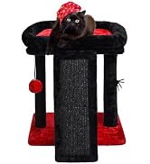 SYANDLVY Small Gothic Cat Tree for Indoor Cats, Scratching Board with Perch, Cat Scratching Post ...