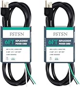 FSTSN 2 Pack 6 ft 14/3C SJTW Appliance and Power Tool Extension Cord, 14 Gauge 3 Prong Replacemen...