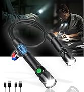 Rechargeable LED Neck Light, 1800Lumens Detachable Work Light with Magnetic Base, Gooseneck Flexi...