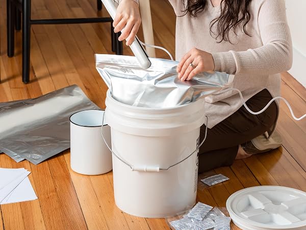 Mylar bags and sealer 5-gallon food storage liner