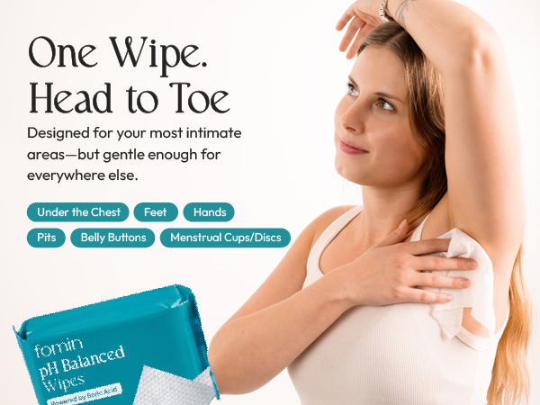 Feminine Mini Wipes New - pH Balanced - Minty Fresh